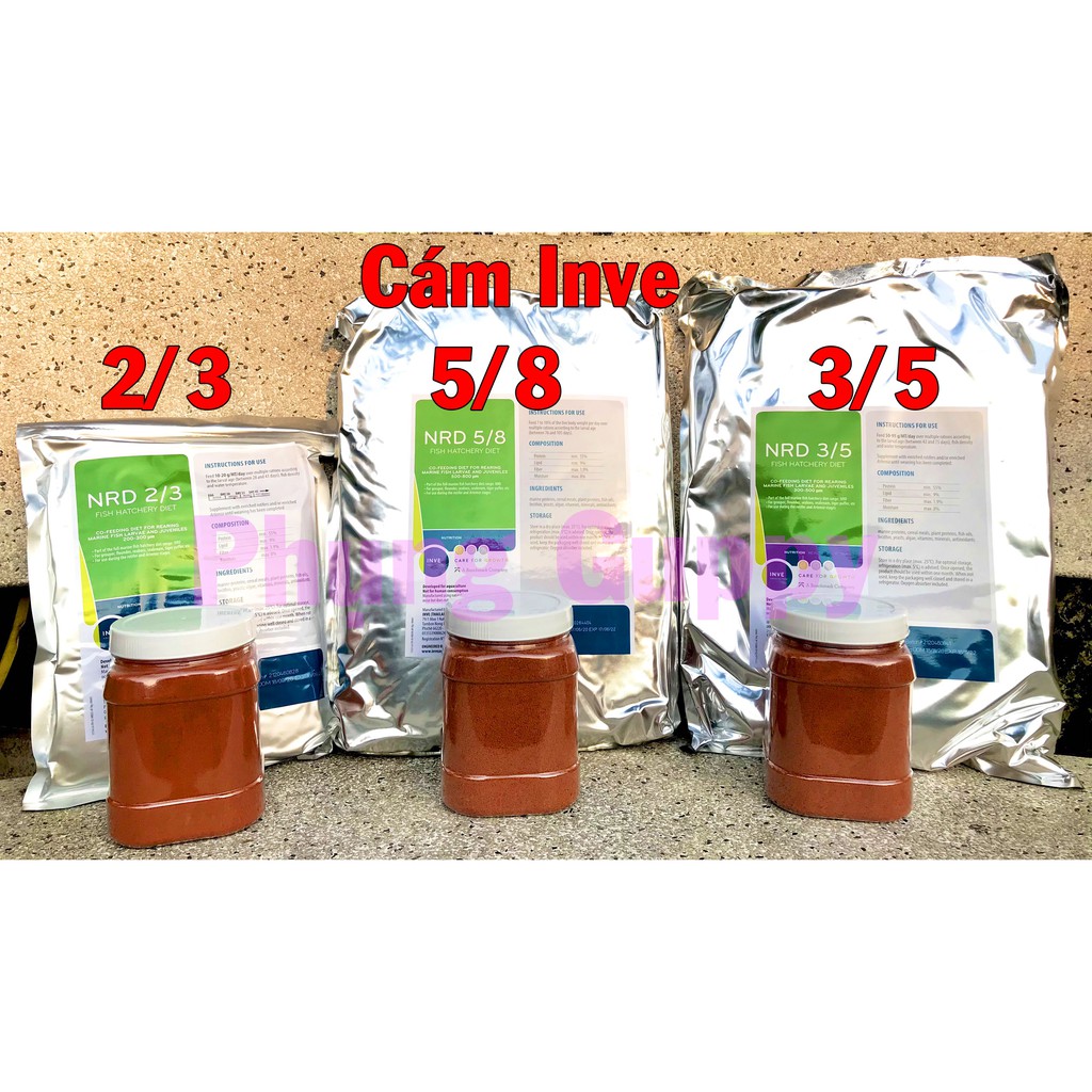 Cám Thái Inve 2/3, 3/5, 5/8 Thức Ăn Cho Cá 7 Màu, Betta (Hủ 500g)