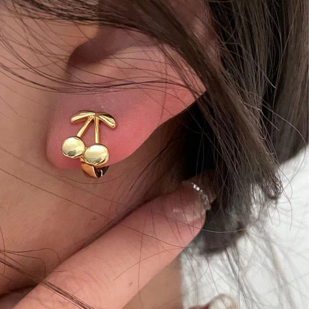 JARRED Bông Tai Hình Trái Cherry Đơn Giản Phong Cách Retro Thời Trang Cho Nữ