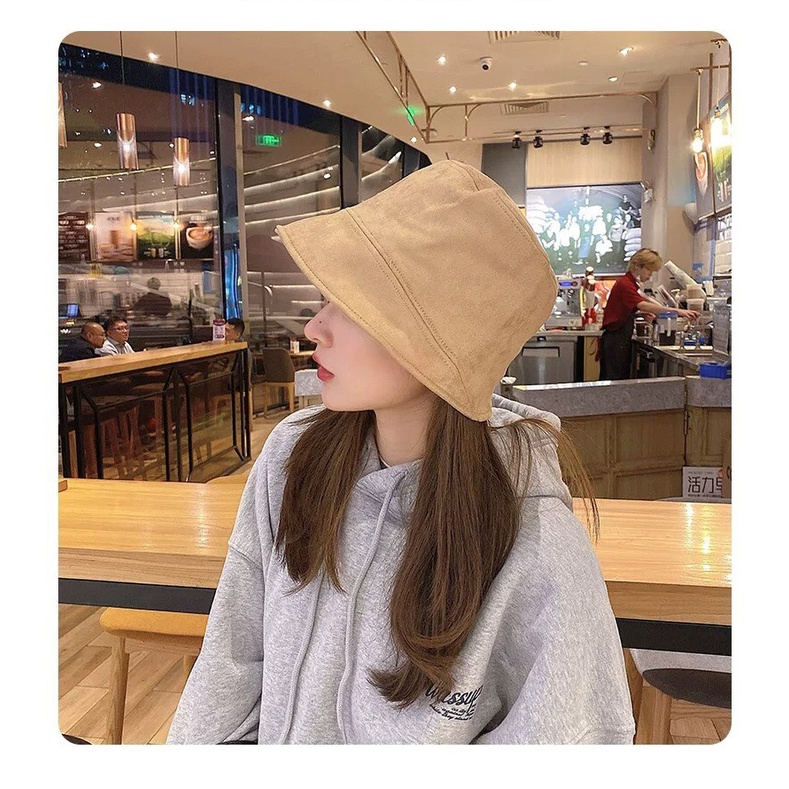 Mũ bucket TUMIE da lộn nón cụp tròn vành dành cho nữ phong cách ullzang BK002