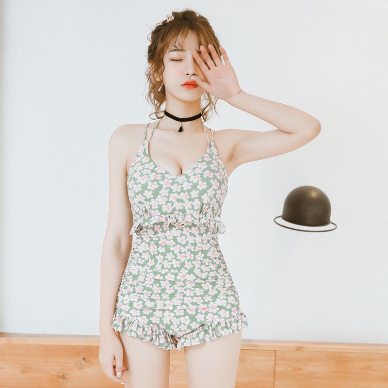 [Order] Bikini phiên bản Korea hoa bèo nhún đan dây sau