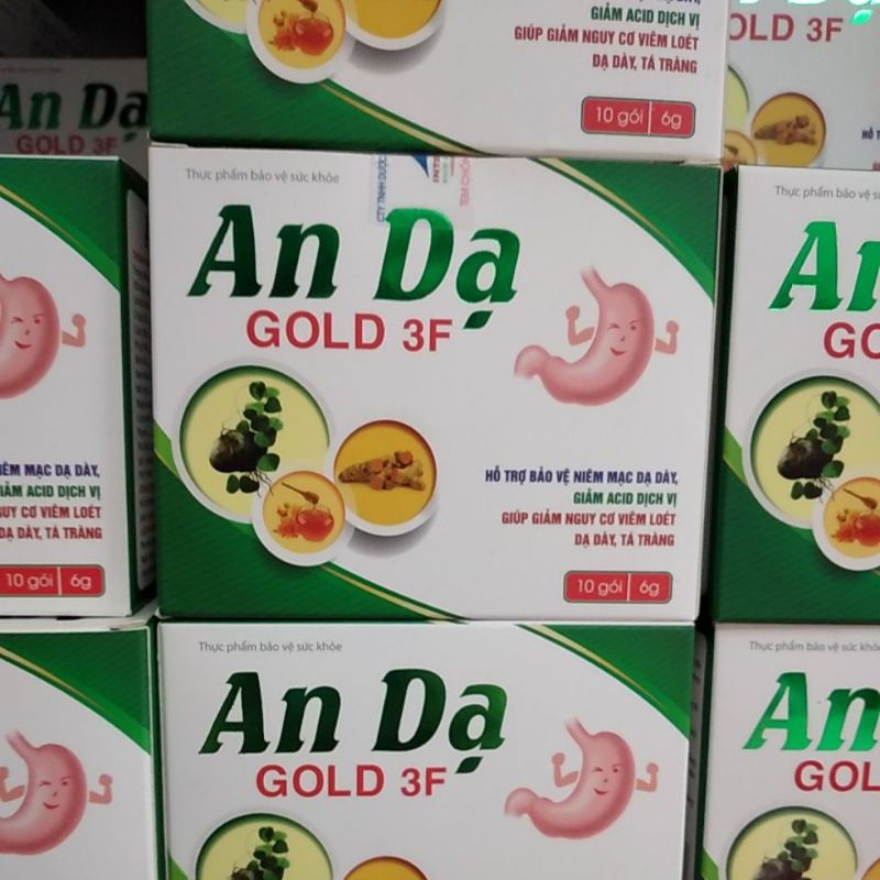 AN DẠ GOLD 3F hộp 10 gói - An dạ gol 3f - An dạ forday - Hỗ trợ bảo vệ niêm mạc dạ dày, giảm acid dịch vị