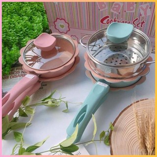 Bộ nồi chảo chiên, hấp, xào, rán... cho bé
