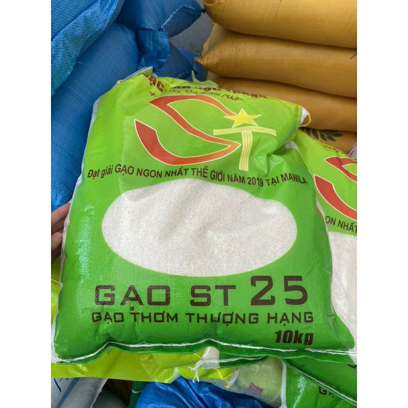 gạo st 25 bao 10kg gạo thơm ngon cao cấp( tách lẻ 1kg,)