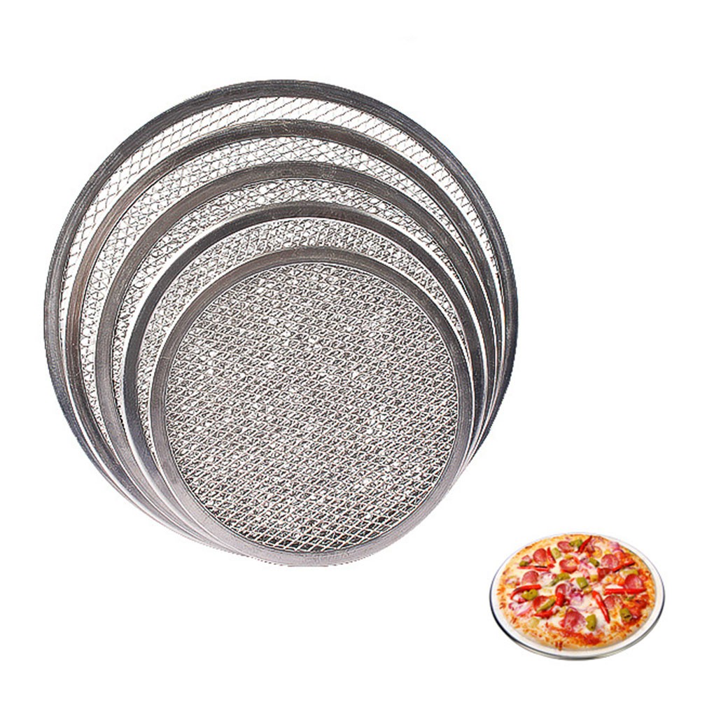 Khay lưới lót đến bánh Pizza bằng nhôm hình tròn