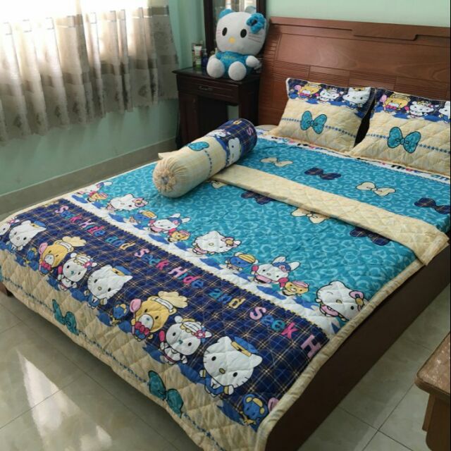 Bộ gra mền gối cotton poly cao cấp