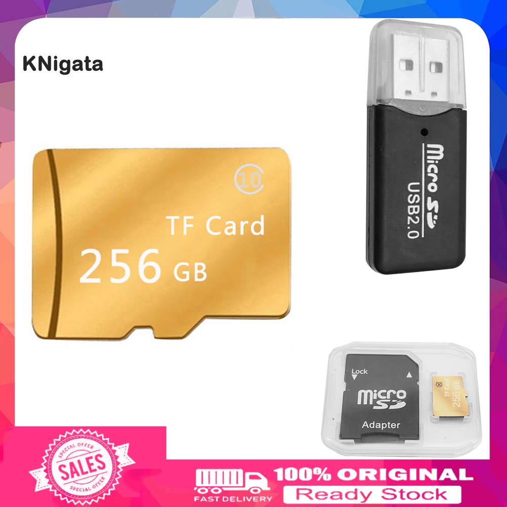 (Kk) Thẻ Nhớ Micro Sd Tf Tốc Độ Cao 256gb Chống Nước Kèm Hộp Đựng