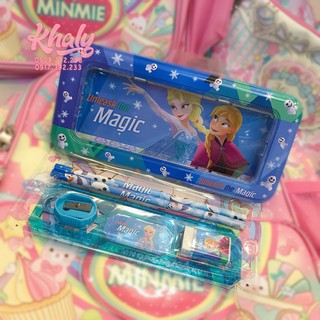 SET BỘ DỤNG CỤ HỌC TẬP KÈM HỘP BÚT HÌNH ANNA VÀ ELSA (FROZEN) CHO TRẺ EM HỌC SINH - 225NFRN9554