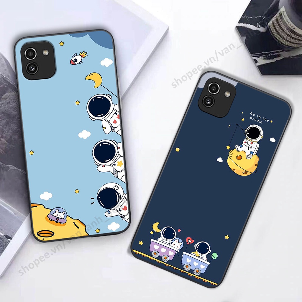 Ốp Samsung A03 hình bầu trời, phi hành gia, ốp lưng điện thoại cao cấp