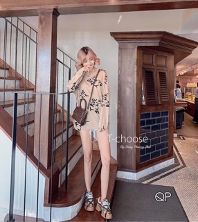 Pull giấy họa tiết dáng rộng