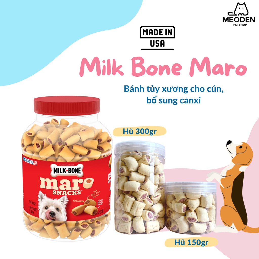 Bánh thưởng Milk Bone Maro bổ sung canxi cho cún
