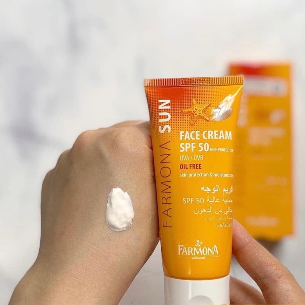 Kem chống nắng Farmona Sun Face Cream Oil Free Spf50 cho da dầu mụn 50ml không chứa dầu kem chống nắng cho mặt