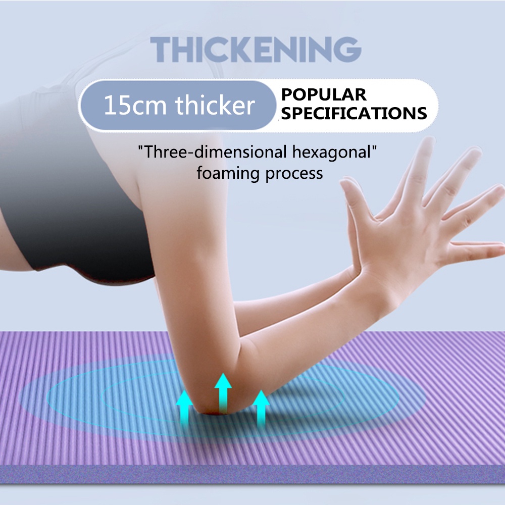 Thảm Tập Yoga/ Thể Thao Dày Dặn Chống Trượt Kích Thước 10mm 15mm Tiện Dụng Cho Nữ