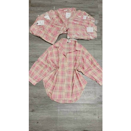 Áo Sơ Mi Nữ Kẻ Ô Form Dài- Kèm Hình Thật &amp; Video