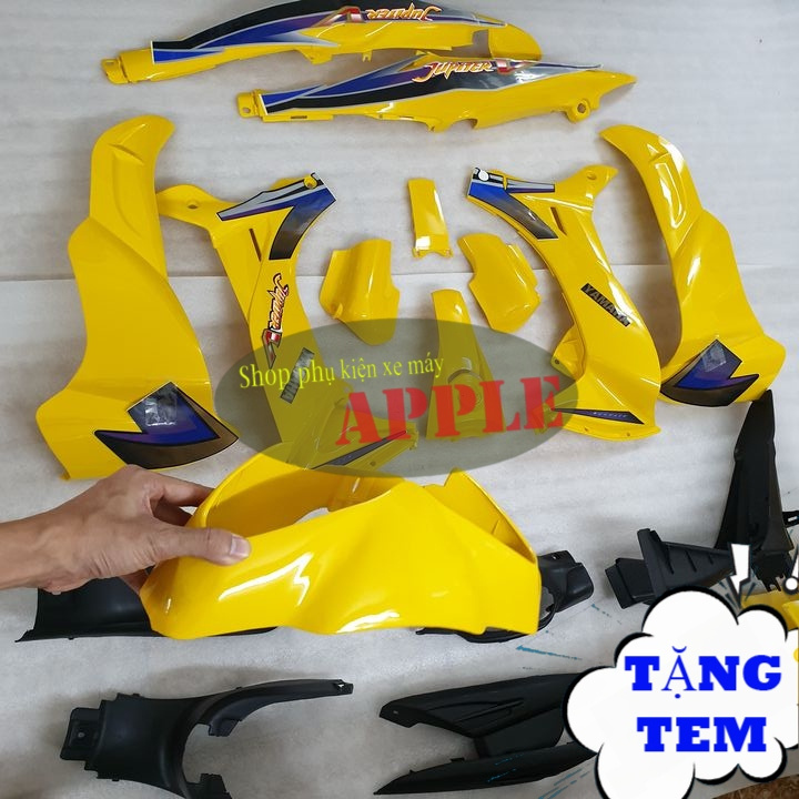 Dàn áo xe Jupiter V nhựa ABS cao cấp màu Vàng  Bộ vỏ nhựa xe Jupiter V - SPA-DG-JuV