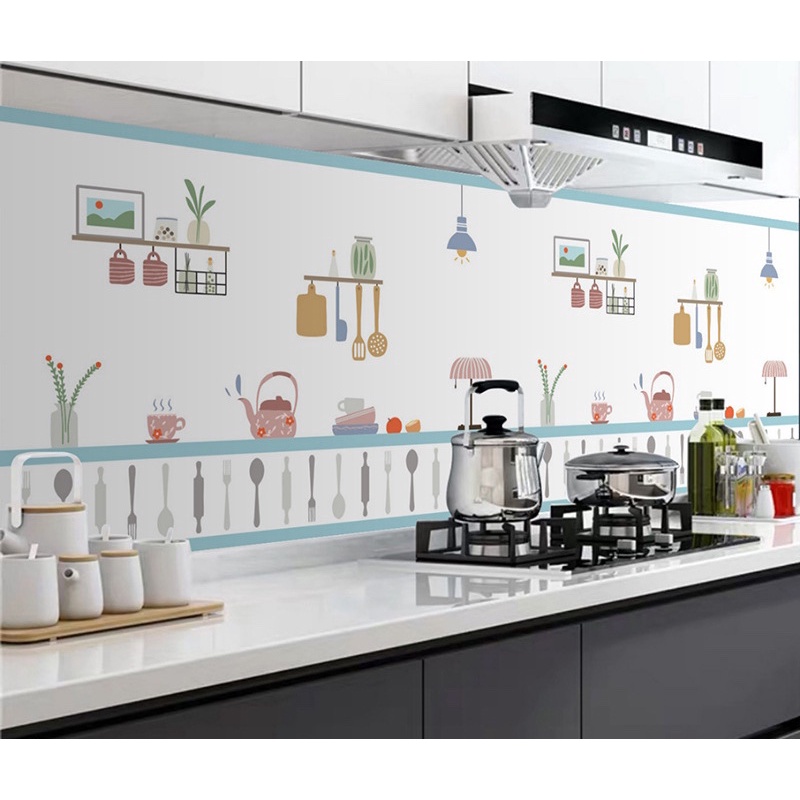 1m dài x 60cm rộng Decal dán bếp tráng nhôm chống dầu mỡ - PN002