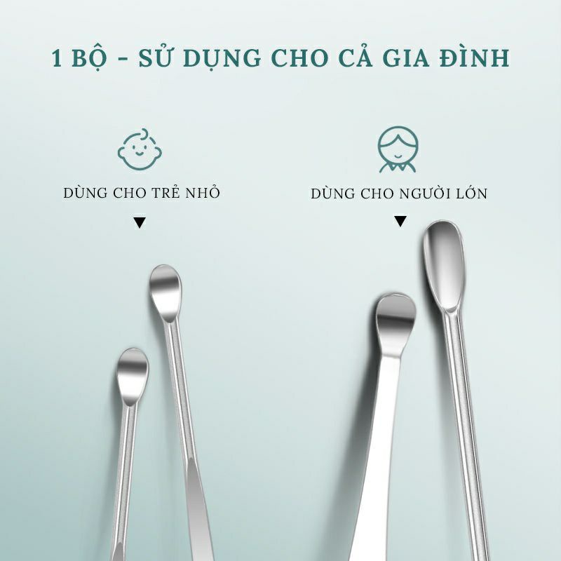 Bộ dụng cụ vệ sinh tai ngoáy 6 món , 7 món Cao Cấp bằng thép không gỉ