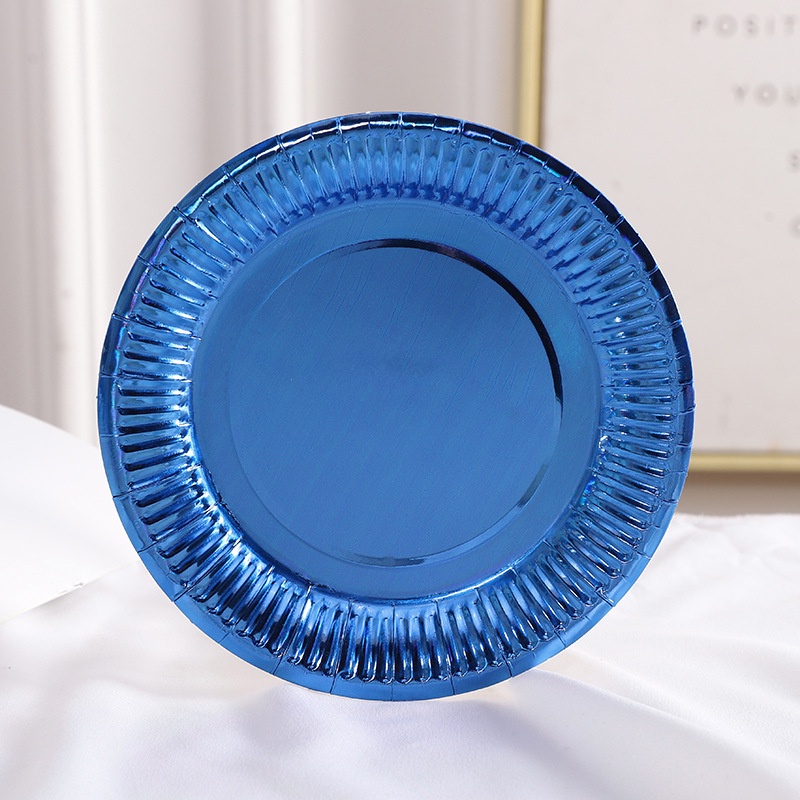 Set 10 Khay Giấy 9inch Màu Vàng / Bạc Dùng Một Lần Đa Ứng Dụng