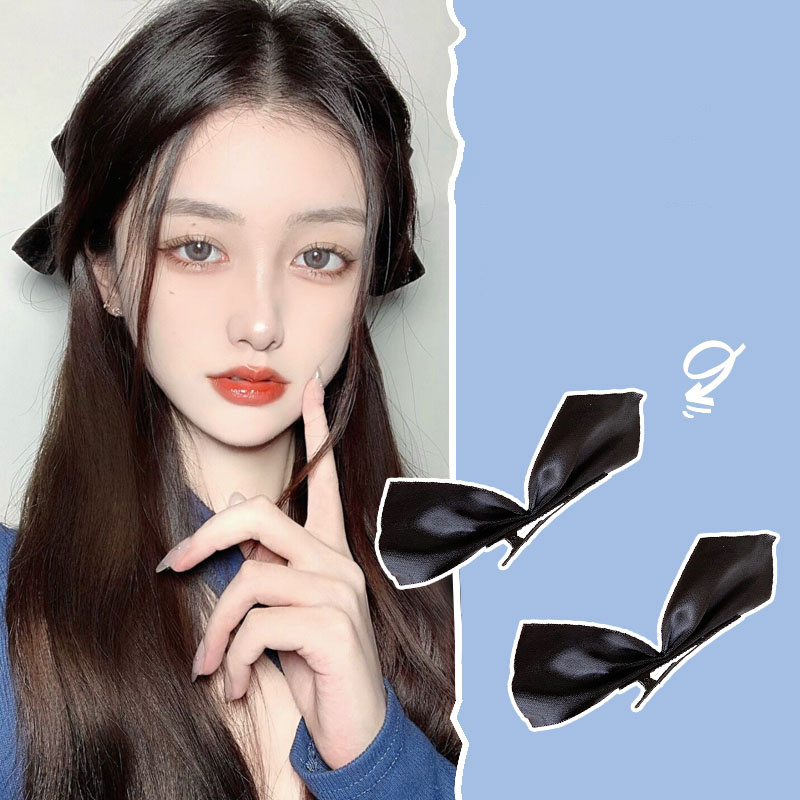 Set 2 Kẹp Tóc Hình Nơ Vải Nhung Thanh Lịch