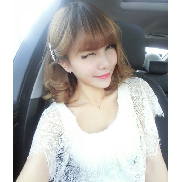 Kẹp tóc kiểu dáng hoa nhỏ đính đá lấp lánh thời trang cho nữ