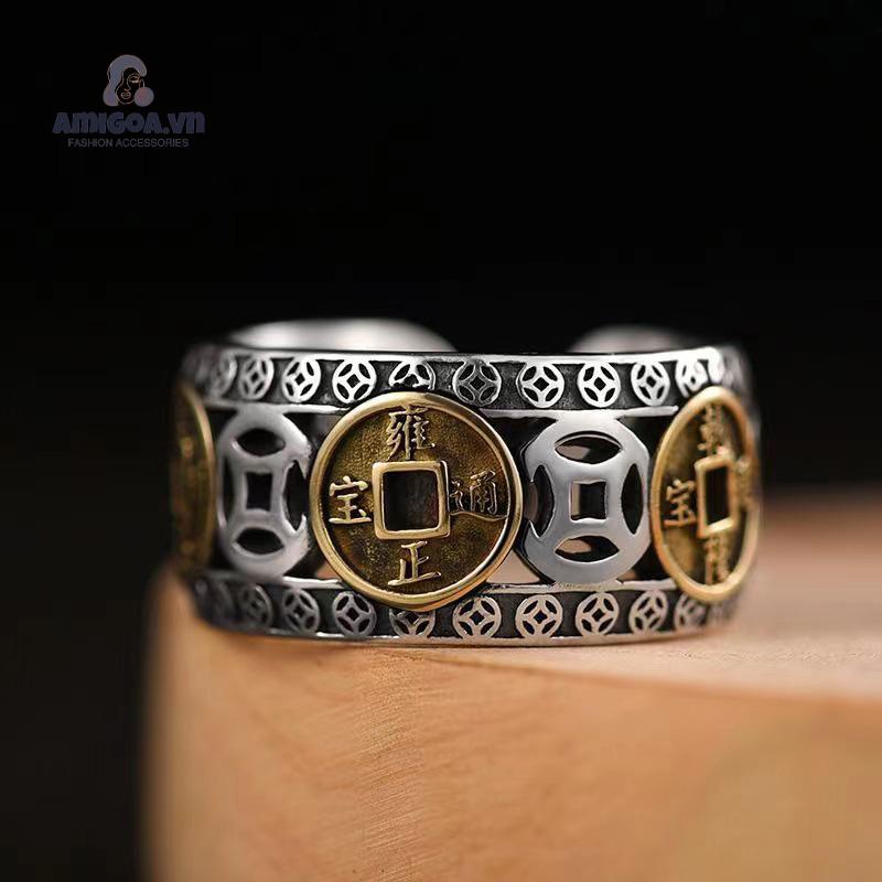 ✨✨Nhẫn Hợp Kim Đồng Xu Hoàng Đế Phong Cách Retro Thời Trang Cá Tính Dành Cho Nam Và Nữ