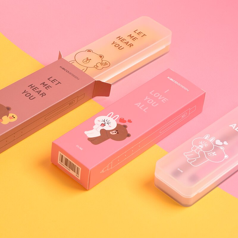 LINE FRIENDS Bút Mực Gel Ngòi 0.5MM Mực Đen Hình Tên Lửa Dễ Thương Dành Cho Học Sinh/Văn Phòng