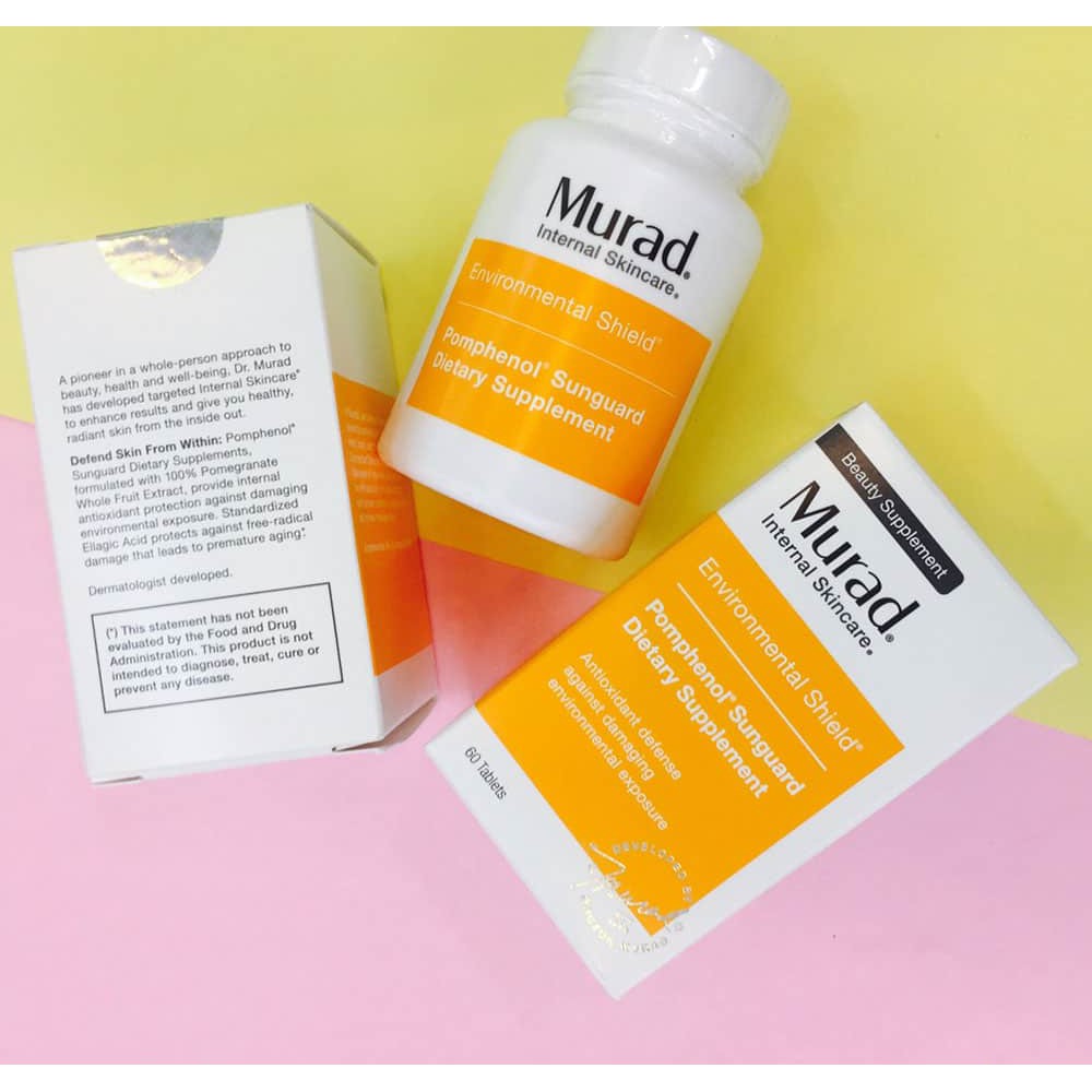 VIÊN LỰU UỐNG CHỐNG NẮNG NỘI SINH MURAD POMPHENOL SUNGUARD - 60 VIÊN | Thế Giới Skin Care