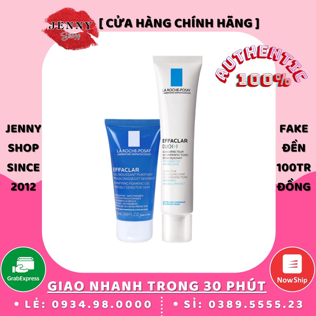 Set Kem Duo+ Và Sữa Rửa Mặt La Roche-Posay Efaclar