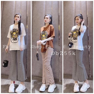 SÉT BỘ THỂ THAO MIX QUẦN KẺ ỐNG LOE TL01