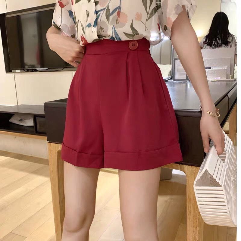 Bộ Quần Short Kèm Áo Sơ Mi Hoa Lá Set Đồ Nữ Quần Đùi Kèm Áo sơmi