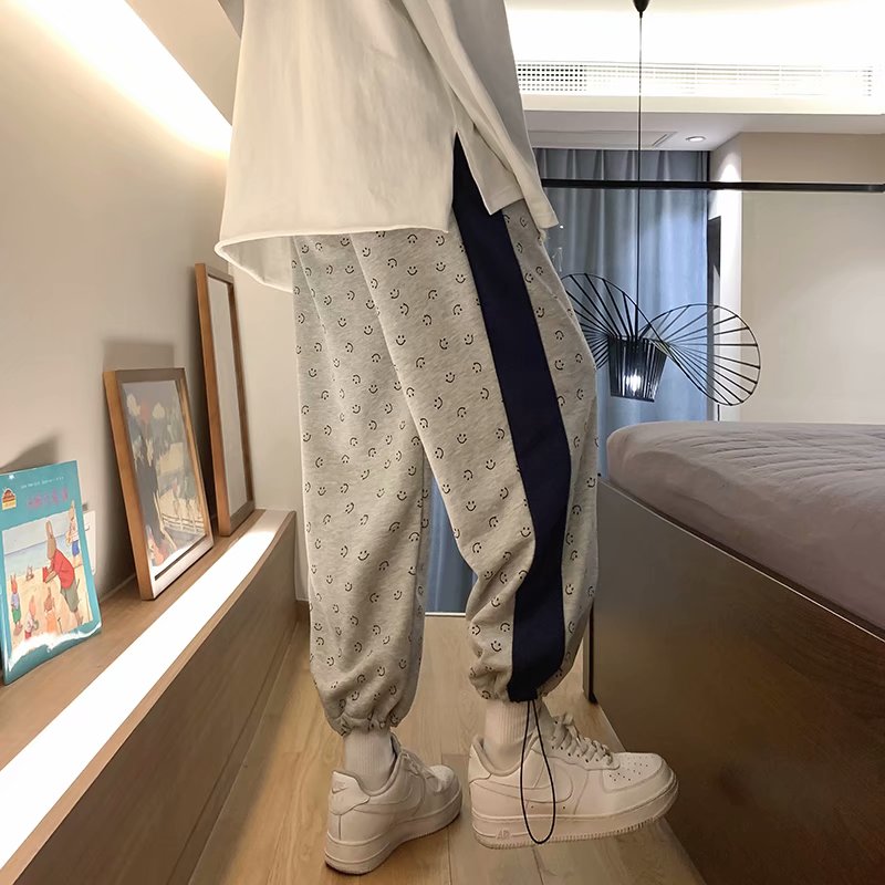 quần ống rộng Lưng Thun In Hình Mặt Cười Phong Cách Nhật Bản Dành Cho Cả Nam Và Nữ | BigBuy360 - bigbuy360.vn