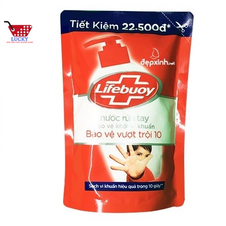 Nước Rửa Tay Lifebuoy 400g/ túi Sạch khuẩn 99,9%, an toàn cho mọi da tay
