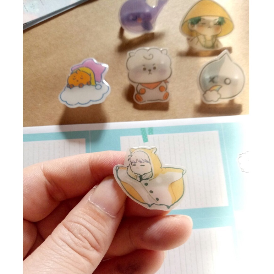 Combo bộ Ghim cài áo BTS, SUGA, RJ, Shooky