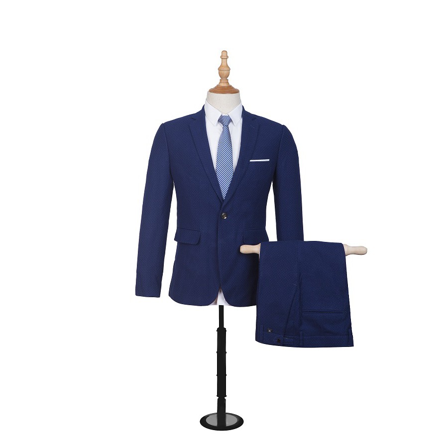 BỘ VEST NAM CAO CÂP - KN25 XANH CHẤM BI