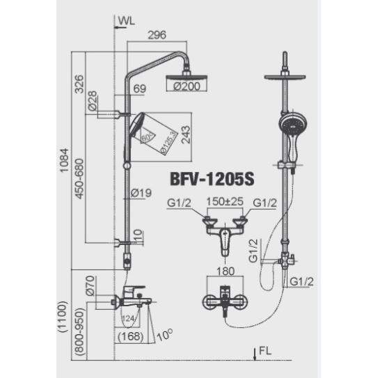 Sen Cây Nóng Lạnh INAX BFV-1205S, bảo hành chính hãng 02 năm