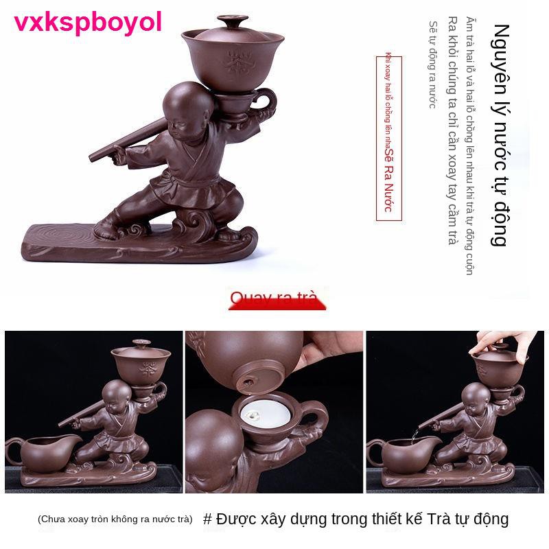 đồ ăn> Bộ ấm trà gốm sứ gia dụng bán tự động kung fu đặc biệt tặng tách sáng tạo Người đàn ông bằng đá cối xay