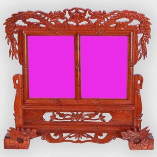Khung ảnh thờ đôi gỗ hương đục rồng 20x30cm