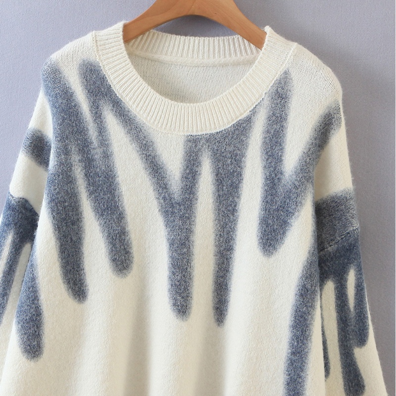 Áo Sweater Dệt Kim Cổ Thuyền Tay Cánh Dơi Oversize Thời Trang Cho Nữ