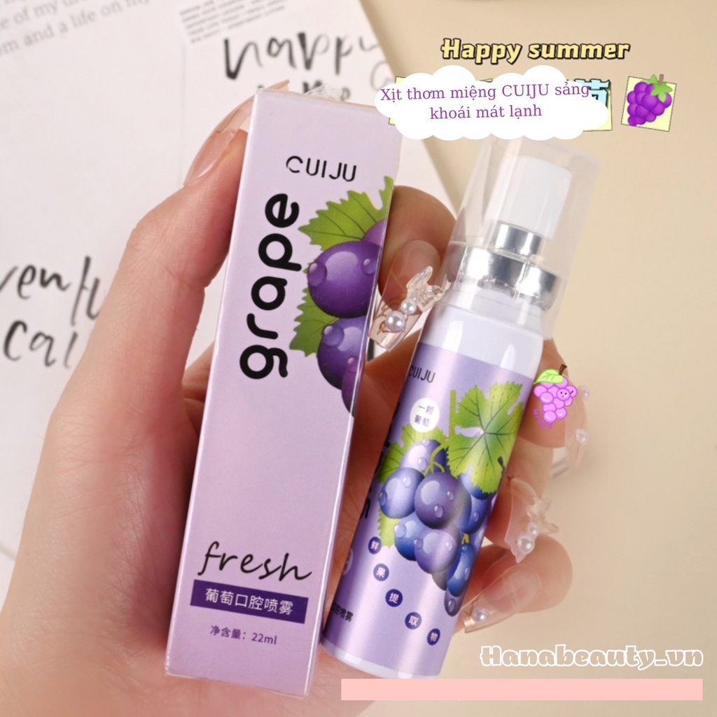 Xịt Thơm Miệng CUIJU Hoa Quả Thơm miệng sạch sẽ thơm tho