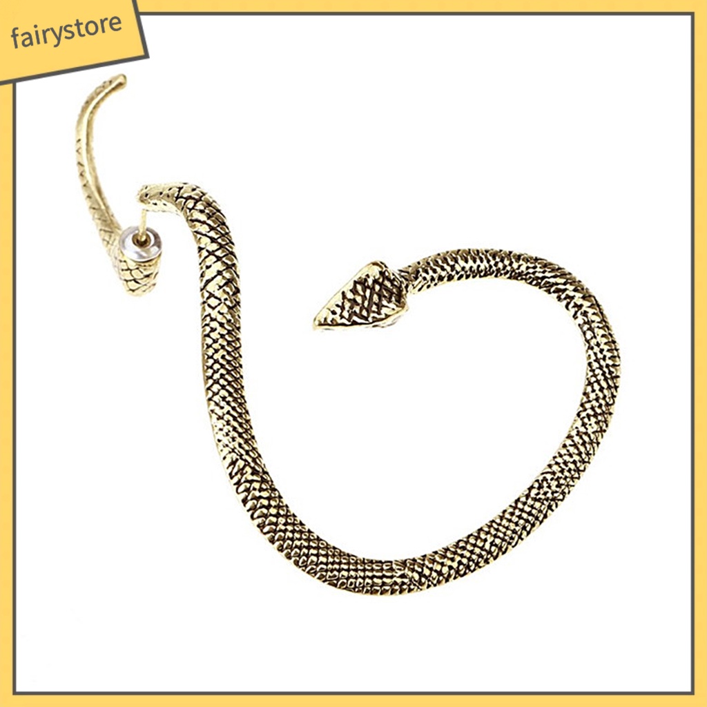 1 Khuyên Vành Tai Hình Rắn Phong Cách Punk Thời Trang