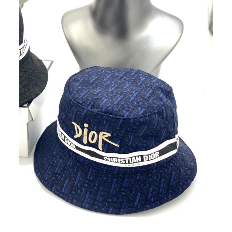 (Hàng VNXK) Nón thời trang, mũ Bucket vành tròn DIOR vải JEAN nhập thời trang chuẩn hàng hiệu (ẢNH THẬT)