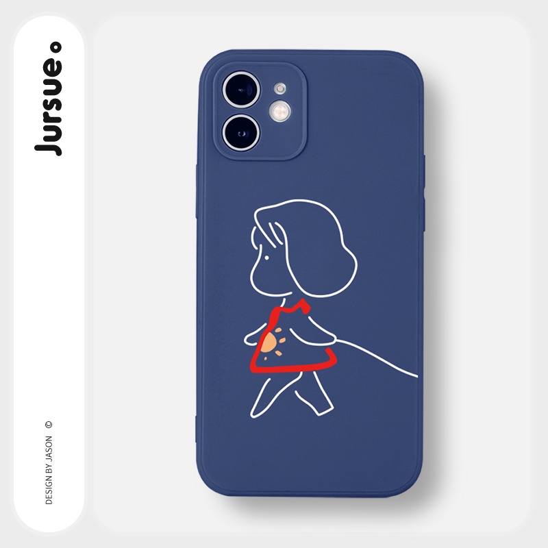Ốp lưng JURSUE hoạt hình cặp đôi dễ thương đẹp cho iPhone 13 12 11 Pro Max SE 2020 X XR XS ip 8 7 6 6S Plus kute Y176