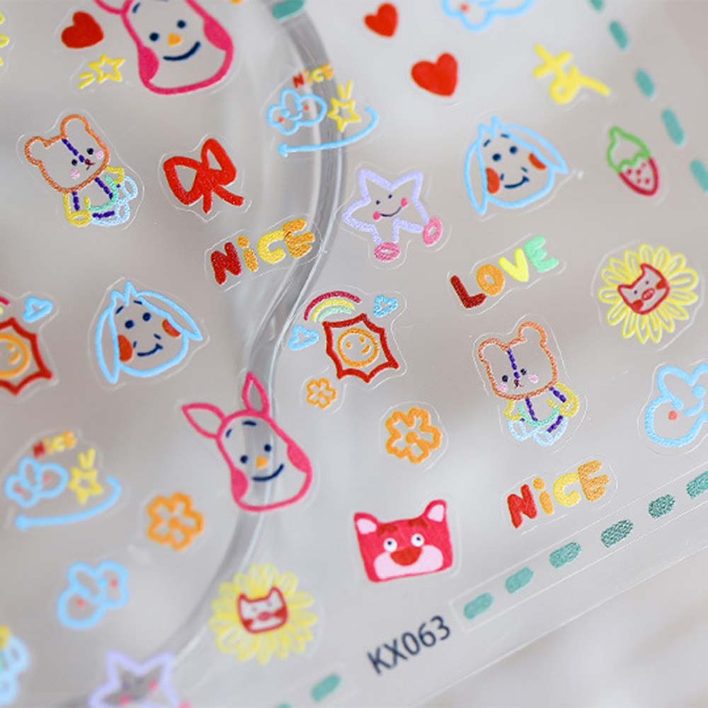 [Hàng mới về] Nhãn dán móng tay họa tiết hoạt hình 5D siêu mỏng nhiều kiểu khác nhau