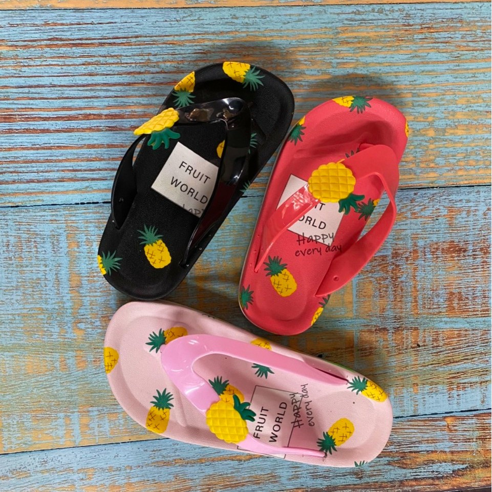 Dép kẹp, dép lê quai mềm trái cây mùa hè đi biển cho bé gái