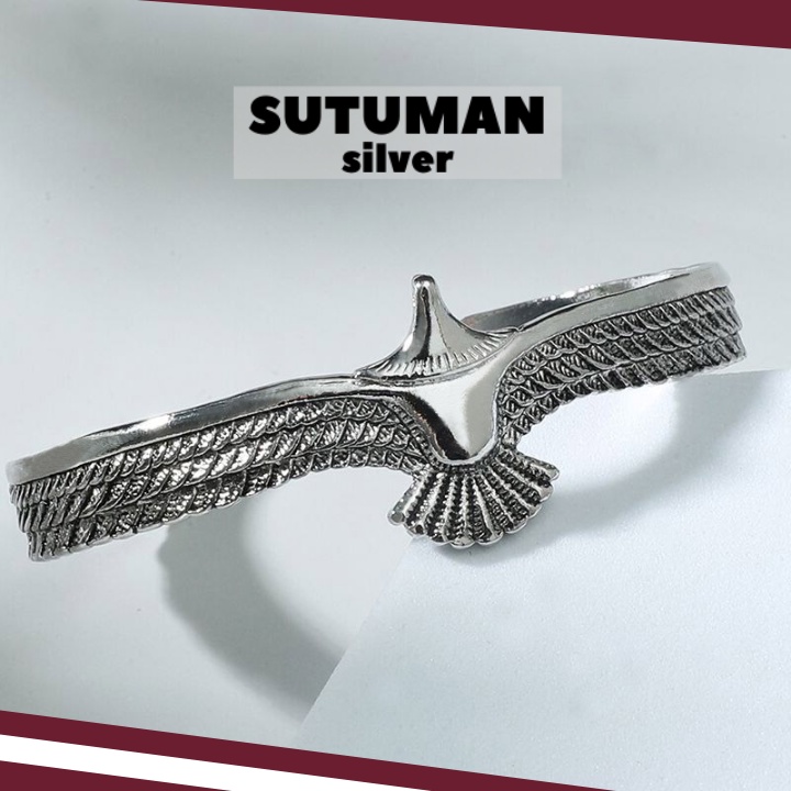 [GIAO HỎA TỐC] Vòng tay C cuff hình đại bàng thương hiệu SUTUMAN silver