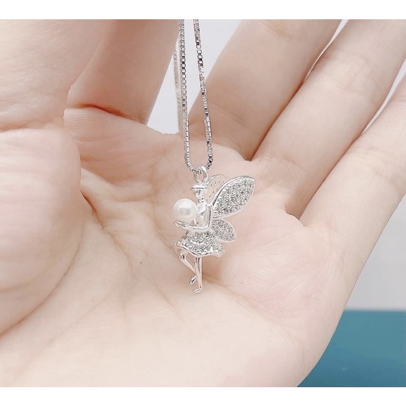 Dây chuyền bạc nữ,vòng cổ bạc nàng tiên Tinker bel, xinh xắn -Bạc Ngọc Anh