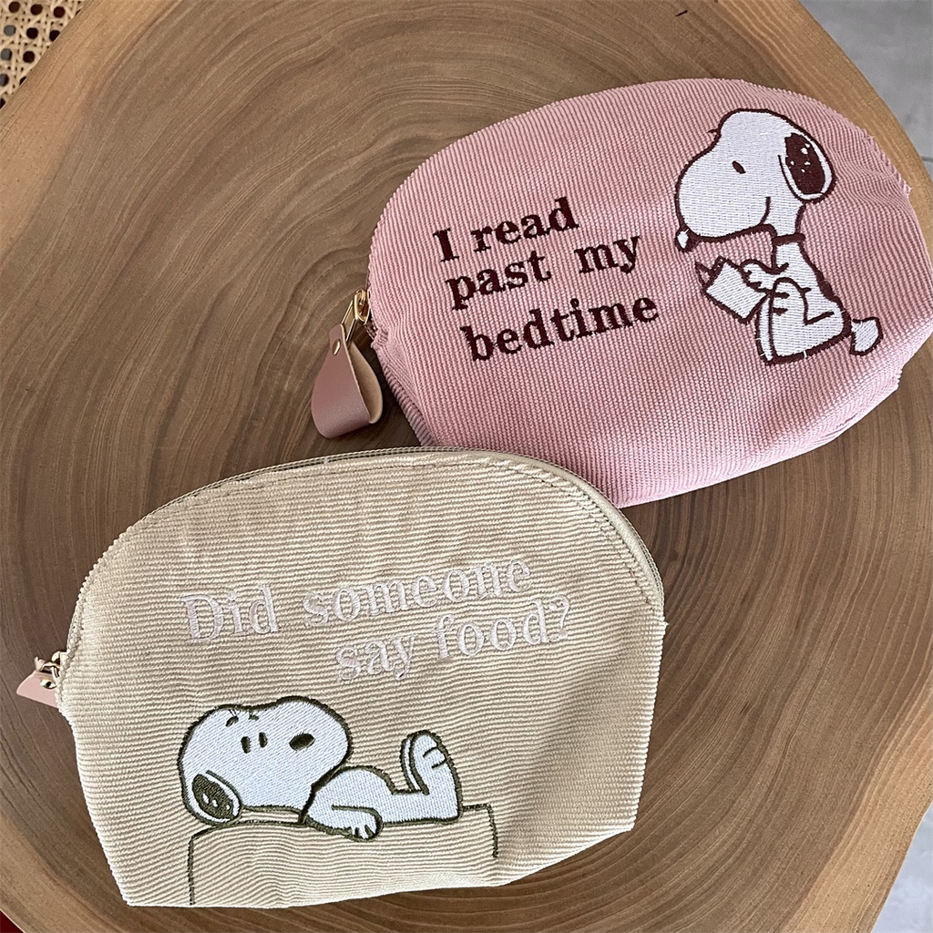 Túi Đựng Mỹ Phẩm / Đồ Vệ Sinh Cá Nhân / Tiền Xu Bằng Vải Nhung Thêu Hoạt Hình