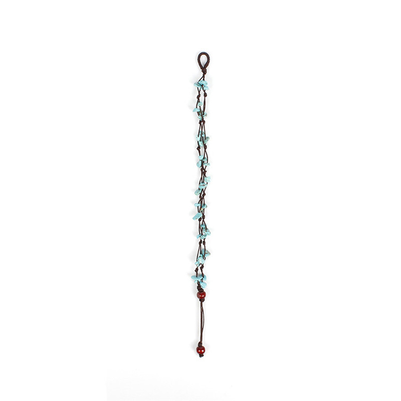Lắc Chân Đính Hạt Ngọc Lam Phong Cách Boho