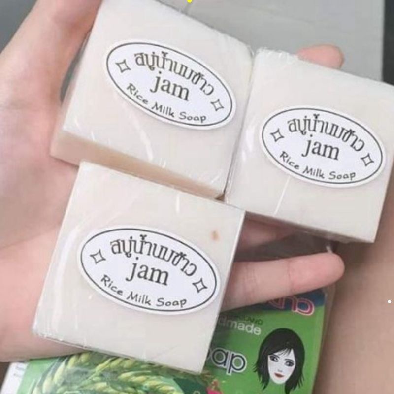 Xà Phòng Cám Gạo - Xà Phòng Trắng Da Thái Lan Jam Rice Milk Soap (Lẻ 1 bánh)