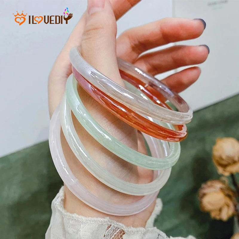 Vòng Tay Nữ Đính Đá Ngọc Bích Nhân Tạo Đơn Giản