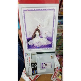 Tranh đính đá thiên thần và thiên nga Df2414 55x69
